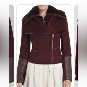 BCBGMAXAZRIA BURGUNDY MOTO JACKET